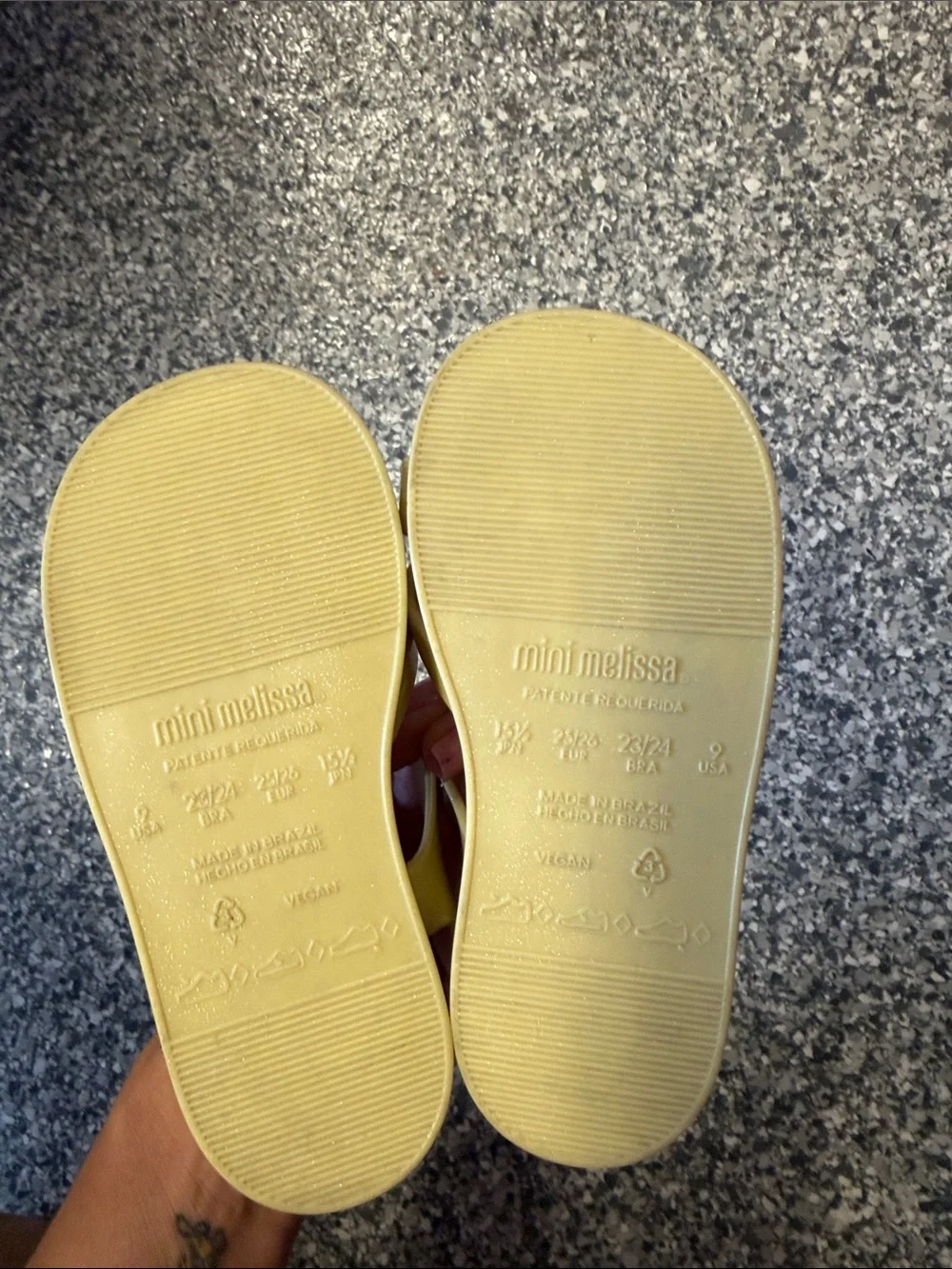 Mini Melissa Yellow Marie Bow Girls' Sandals